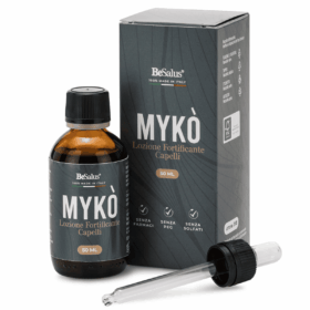 Lozione anticaduta naturale MYKÒ 50 ml, trattamento rinforzante capelli fini e fragili per uomo e donna.