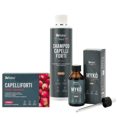 Set Completo BESALUS shampoo anticaduta lozione MYKÒ integratore Mela Annurca